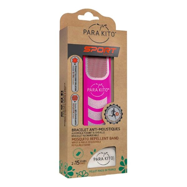 PARAKITO SPORT Bracelet ROSE - Bracelet Anti Moustique Rechargeable - Bte/1