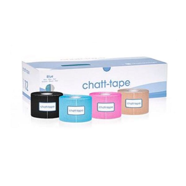 CHATTANOOGA CHATT TAPE 5 cm x 5 m - Ruban Adhésif Corps, Elastique, Hypoallergénique - 12 Unités