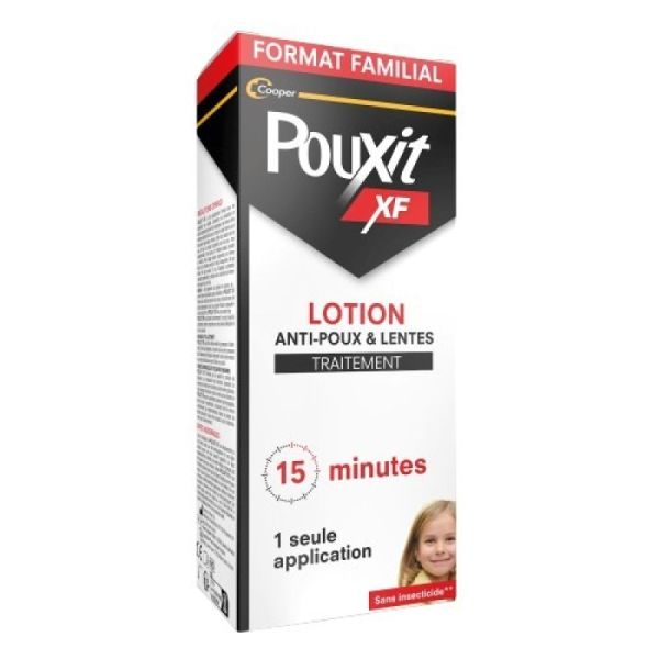 POUXIT XF Lotion 200 ml - Lotion Anti Poux, Anti Lentes - 1 Seule Application en 15 Minutes - Doux,