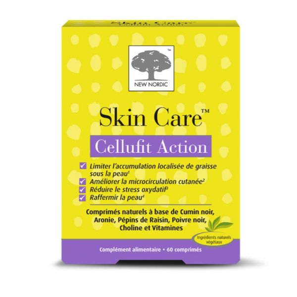 SKIN CARE Cellufit Action 60 Comprimés - Minceur, Cellulite - Cumin, Aronie, Poivre, Choline