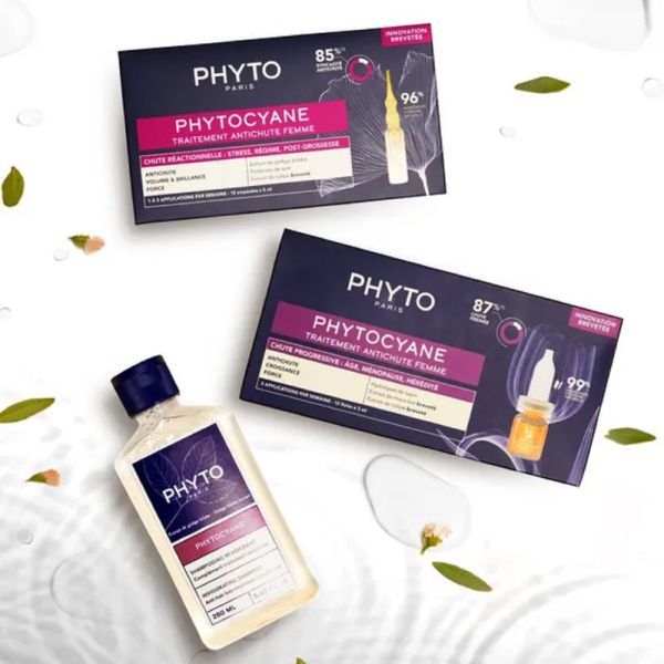 PHYTO PHYTOCYANE FEMME Shampooing Revigorant 250ml - En Complément de Traitement Antichute de Cheveux