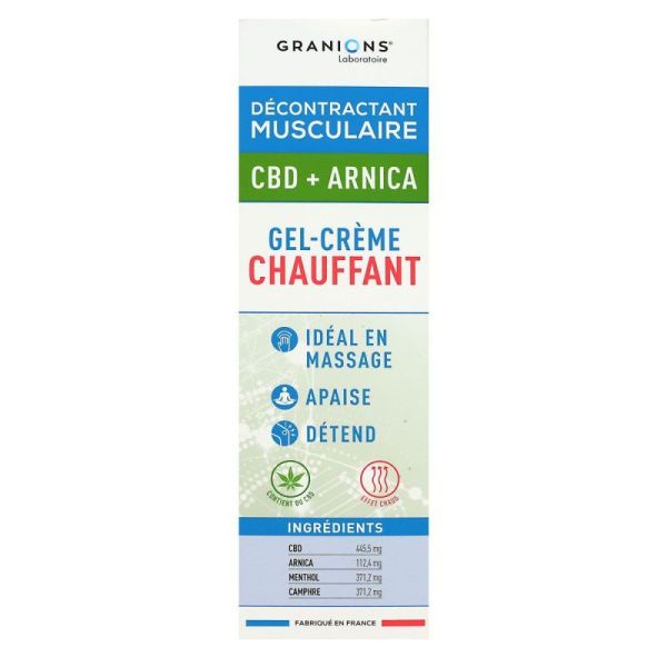 Granion gel-crème chauffant CBD et arnica 75ml