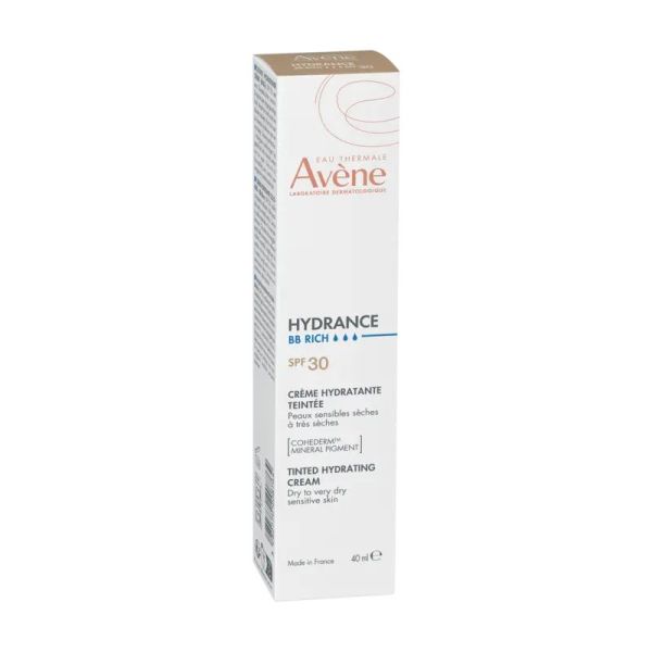 AVENE HYDRANCE BB Riche - Emulsion Hydratante Teintée SPF30 40ml, Peaux Sensibles Sèches très Sèches