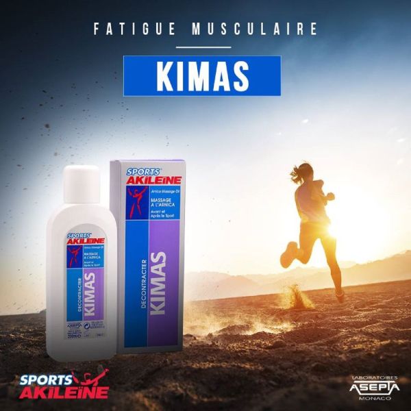 AKILEINE SPORTS KIMAS 200ml - Huile de Massage à l' Arnica, Avant et Après Effort