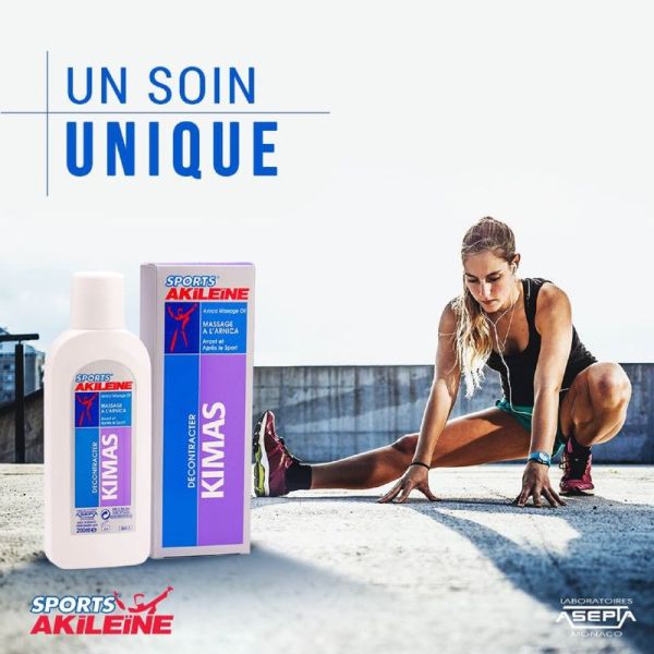 AKILEINE SPORTS KIMAS 200ml - Huile de Massage à l' Arnica, Avant et Après Effort