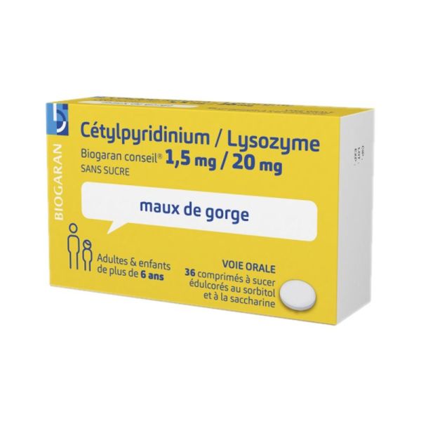 Cetylpyridinium Lysozyme Comprimés à sucer - Boite 2x18