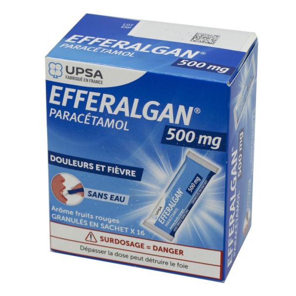 Efferalgan 500 mg Fruits Rouges, granulés - 16 sachets