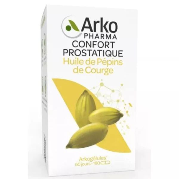 ARKOGELULES  Huile de Pépins de Courge 600mg d' Acide Linoléique - Bte/180 - Confort Urinaire au Masculin