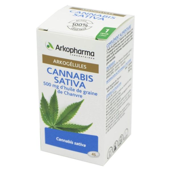 ARKOGELULES Cannabis sativa 500mg d' Huile de Graines de Chanvre - Bte/45