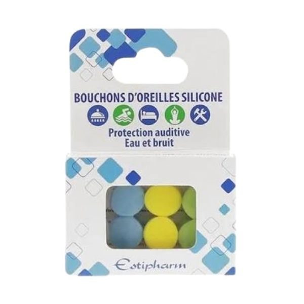 estipharm - bouchons d'oreilles silicone - 4 paires