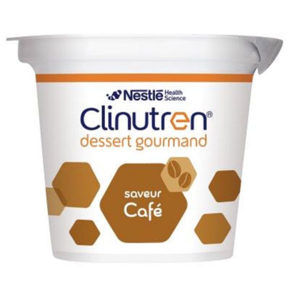 CLINUTREN DESSERT GOURMAND Café - Complément Nutritionnel 300 Kcal - Avec Lactose - Lot de 4 - Pot/2