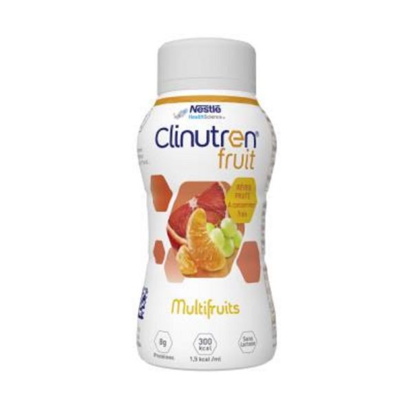 CLINUTREN FRUIT Multifruits 300 Kcal, Boisson Hypercalorique Normoprotéiné - Dénutrition - 4x 200ml