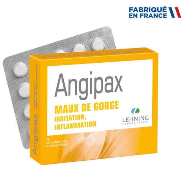Lehning Angipax Maux de gorge Irritations - 40 Comprimés orodispersibles