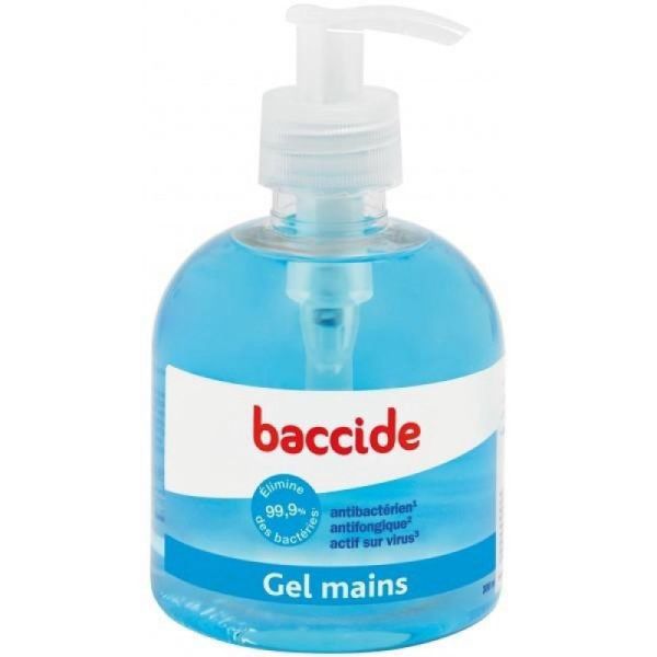 BACCIDE Gel Mains 300ml Parfum Classique - Gel Mains Hydroalcoolique sans Rinçage - Anti Bactérien,