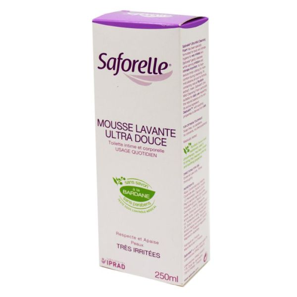 SAFORELLE Mousse Lavante Ultra Douce 250ml - Peaux et Muqueuses très Irritées - Hygiène Intime