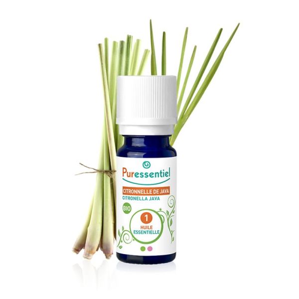 PURESSENTIEL BIO Citronnelle de Java 10ml - Huile Essentielle Cymbopogon winterianus