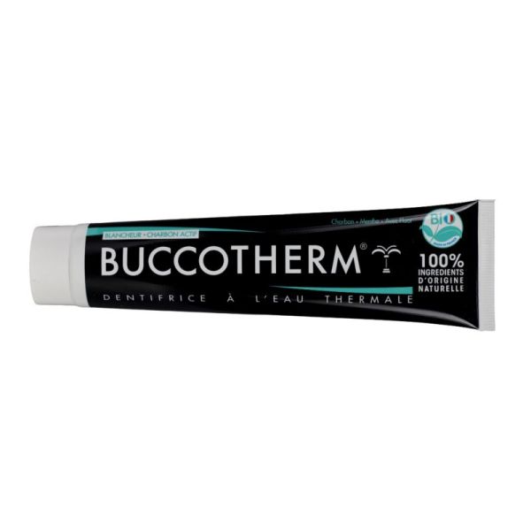 BUCCOTHERM BIO Dentifrice Blancheur 75ml - Eau Thermale + Charbon Actif
