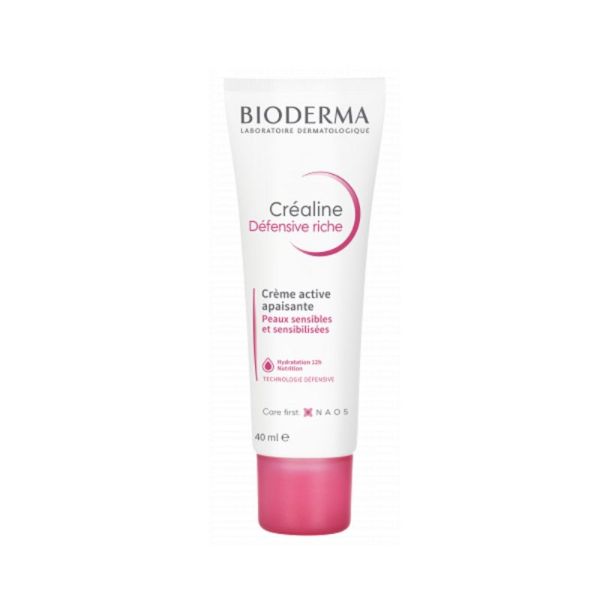 BIODERMA Créaline Defensive Riche 40ml - Crème Active Apaisante - Peaux Sensibles Sèches à très Sèches