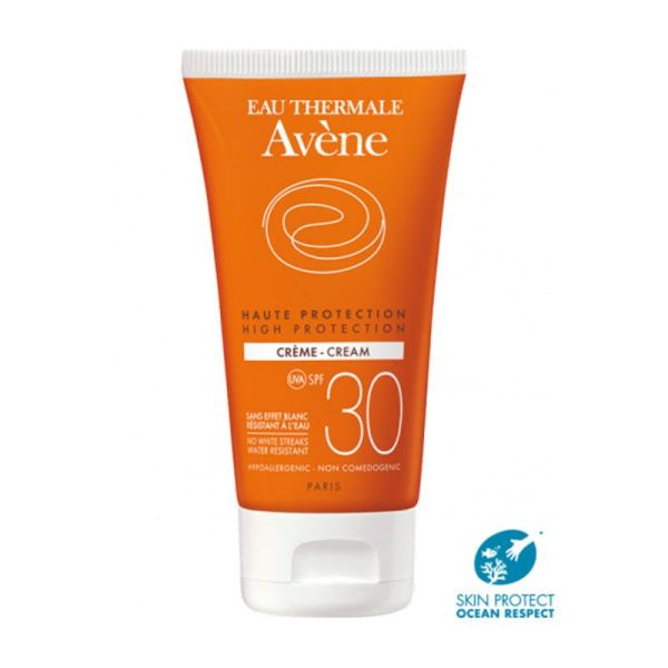 AVENE SOLAIRE - Crème SPF30 Haute protection  - Sans Effet Blanc T/50ml