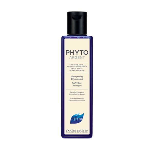 PHYTOARGENT Shampooing Déjaunissant - Cheveux Gris, Blancs, Décolorés - Eldelweiss, Bleuet - 250ml