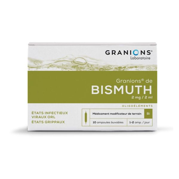 GRANIONS DE BISMUTH ( Bi), solution buvable -10 ampoules de 2ml