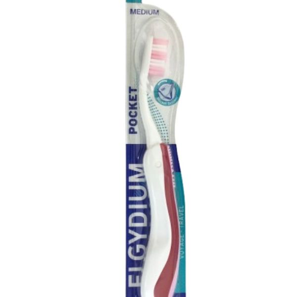 ELGYDIUM POCKET - Brosse à dents de voyage - Médium - 1 unité