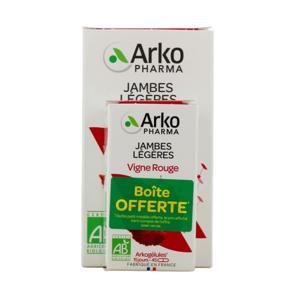 Arkogélules vigne rouge bio jambes légères 150+45 gélules
