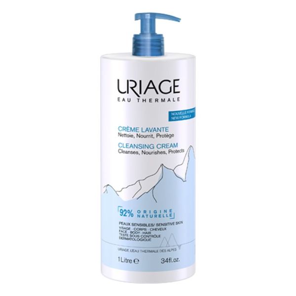 URIAGE Crème Lavante 1 Litre - Soin Surgras Moussant sans Savon - Toutes Peaux