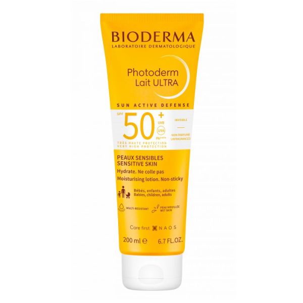 PHOTODERM Lait Ultra Invisible SPF50+ 200ml - Peaux Sensibles Fragilisées par Certains Traitements