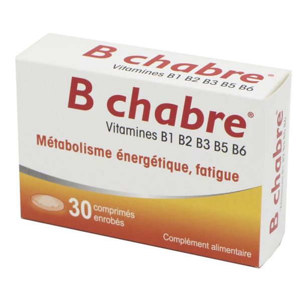 B chabre Vitamines B1 B2 B3 B5 B6 - 30 comprimés enrobés