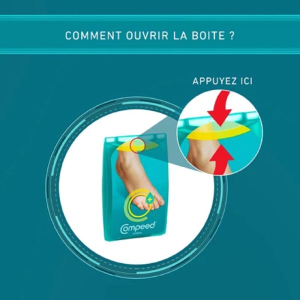 COMPEED 6 Pansements Cors Hydratants Moyen format 1.7 x 5.7 cm - Technologie Hydocolloïde