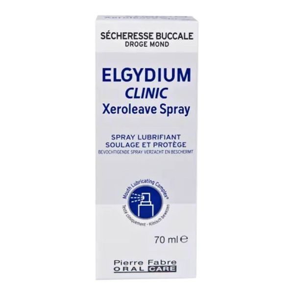 ELGYDIUM CLINIC Xeroleave Spray 70ml - Sécheresse Buccale, Xérostomie, Hyposialie, Asialie