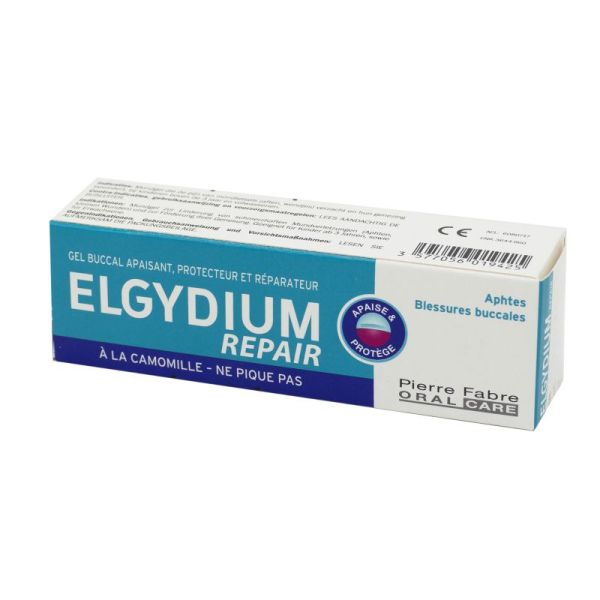 ELGYDIUM REPAIR 15ml - Gel Buccal Apaisant, Protecteur et Réparateur - Aphtes, Blessures Buccales