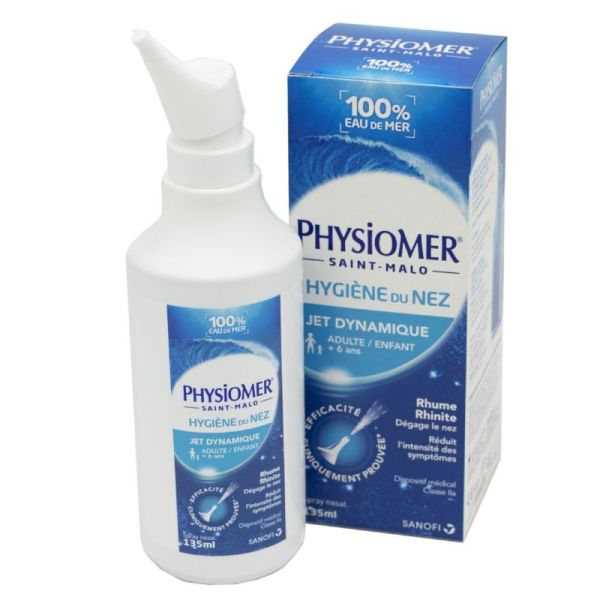 PHYSIOMER Jet Dynamique 135ml - Solution Nasale Isotonique - 100% Eau de Mer