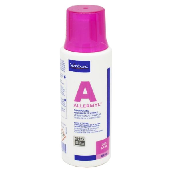 ALLERMYL Shampooing Chat et Chien Peau Irritée et Sensible - Déséquilibre Barrière Cutanée - 200ml