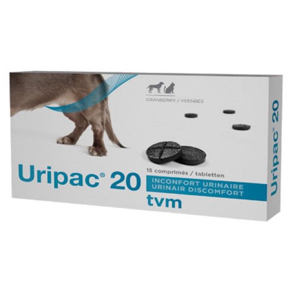 URIPAC 20mg 15 Comprimés - Inconfort Urinaire - Animal +20kg