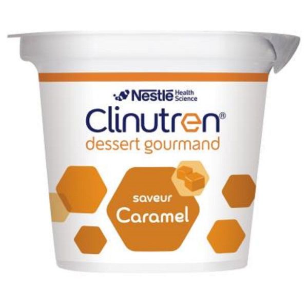 CLINUTREN DESSERT GOURMAND Caramel - Complément Nutritionnel 300 Kcal - Avec Lactose - Lot de 4 - Po