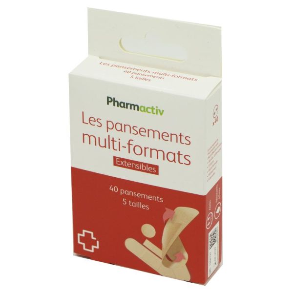 PHARMACTIV Les Pansements Multi Formats  5 Tailles  Bte/40