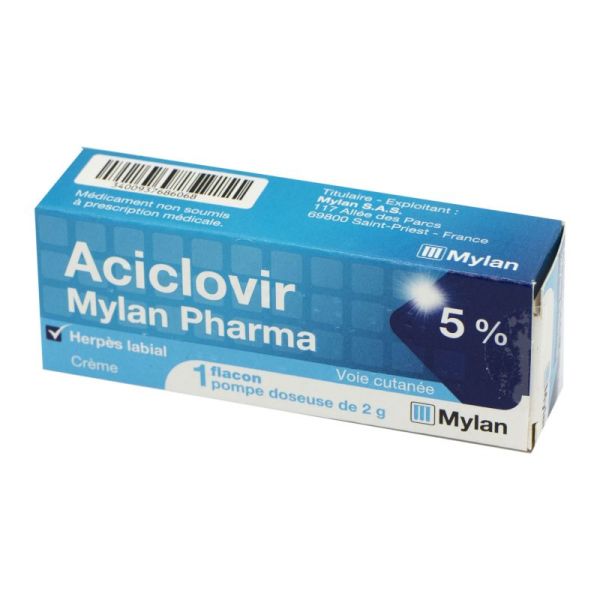 Aciclovir Mylan Pharma crème 5% - Flacon-pompe 2 g