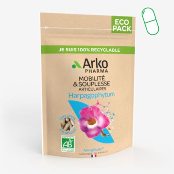 ARKOGELULES BIO Eco Pack Harpagophytum 18mg d' Harpagosides - Sachet/270 - Mobilité et Souplesse Articulaire