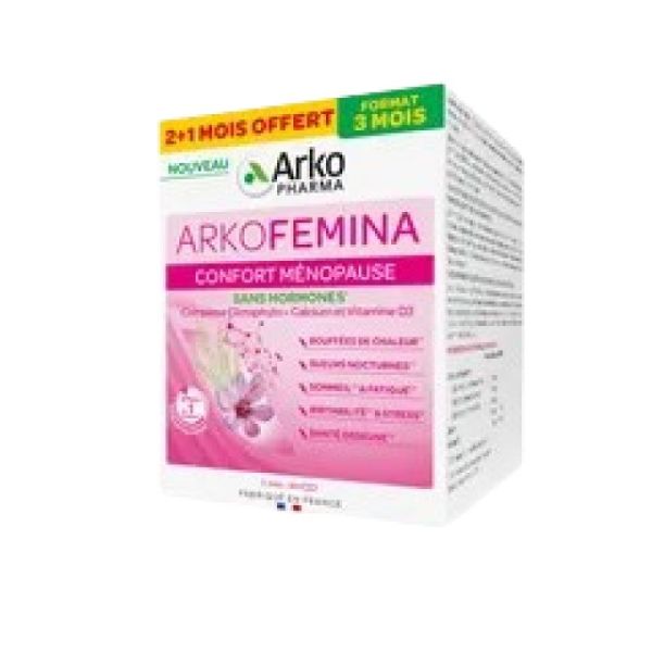 ARKOPHARMA- arkofemina - confort menopause - sans hormones - 3 mois - 180 gelules