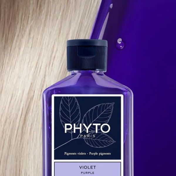 PHYTO VIOLET Shampooing Déjaunissant 250ml - Cheveux Blonds Décolorés, Gris, Blancs