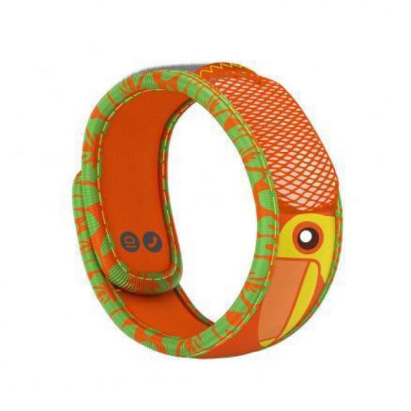 PARAKITO KIDS Bracelet TOUCAN - Bracelet Anti Moustiques Rechargeable Couleur Orange Kid's Collectio