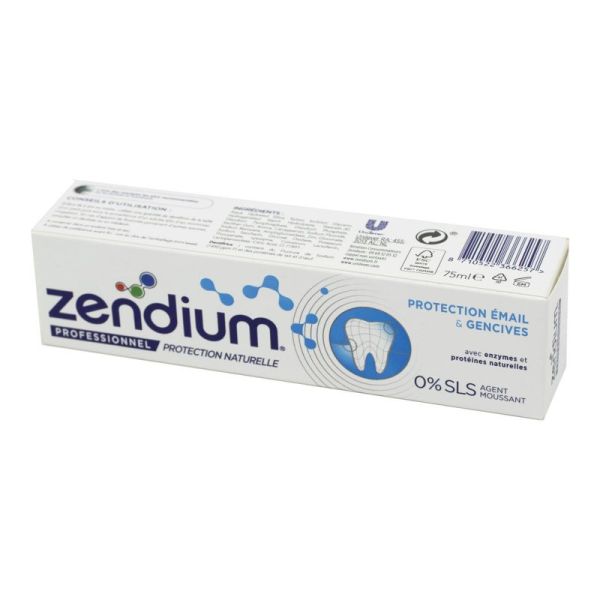 ZENDIUM PROFESSIONNEL Protection Email et Gencives 75ml - Dentifrice Protection Naturelle