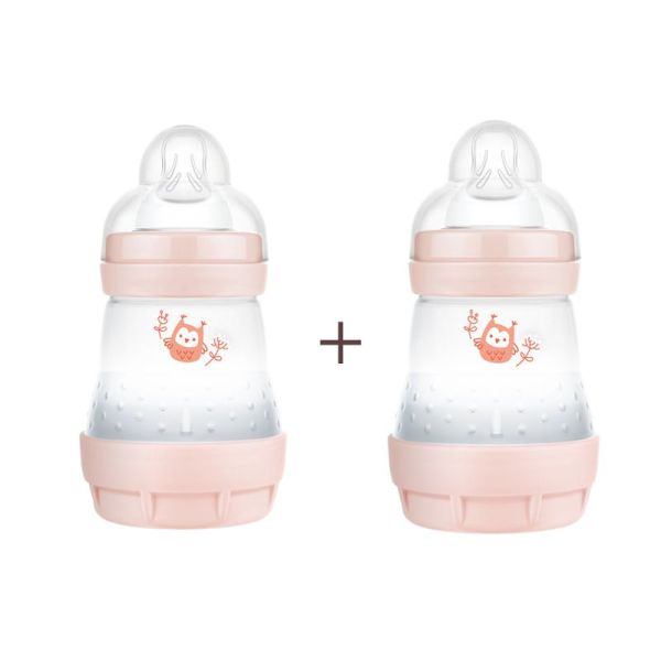 MAM Tétine 0 mois+ - Tétine bébé en silicone débit 1 - Lot de 2