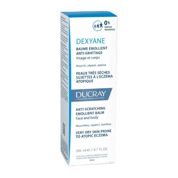 DEXYANE Baume Emollient Anti Grattage 200ml Visage et Corps - Peaux Très Sèches, à Tendance Atopique