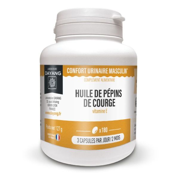 DAYANG HUILE DE PEPINS DE COURGE 180 Capsules - Confort Urinaire Masculin