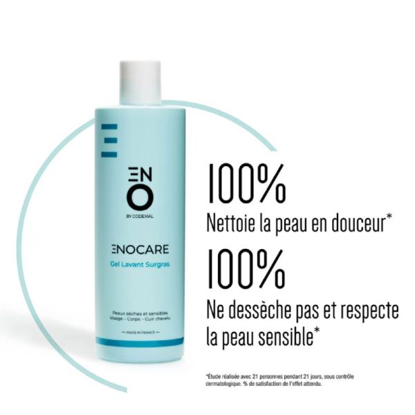 ENOCARE GEL LAVANT SURGRAS 400ml - Peaux Sèches et Sensibles - Visage, Corps, Cuir Chevelu