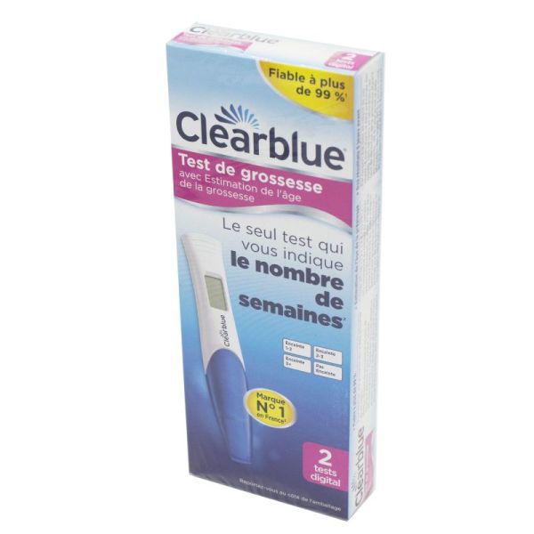 CLEARBLUE DIGITAL Lot de 2 Tests de Grossesse Digital avec Estimation de l' Age de la Grossesse - Bt