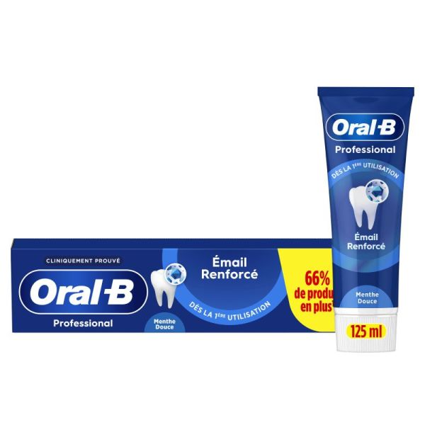 PROCTER & GAMBLE, Oral B, Émail Renforcé dès la 1ère utilisation, Menthe douce, 125 ml
